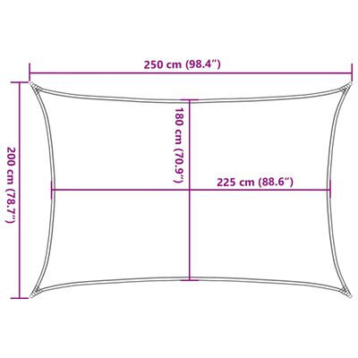 vidaXL サンシェードセイル 160g/m² ブラック 2x2.5m 高密度ポリエチレン