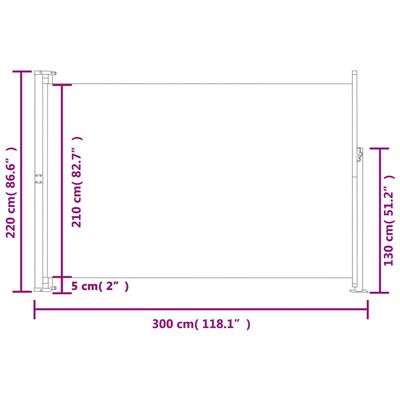 vidaXL パティオ用 格納式サイドオーニング 220x300cm ブラウン