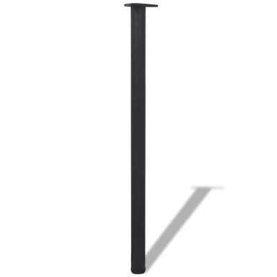 vidaXL テーブル脚 4点 高さ調節可能 ブラック 1100mm