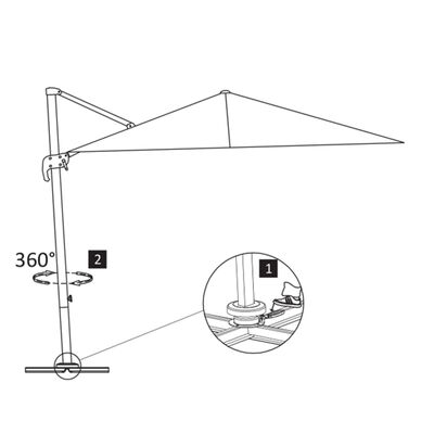 vidaXL カンチレバーガーデンパラソル アルミ製ポール付き 300x300 cm トープ