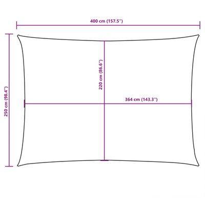 vidaXL サンシェードセイル 2.5x4m 長方形 オックスフォード生地 ブラウン