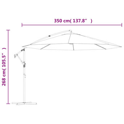 vidaXL カンチレバーガーデンパラソル アルミ製ポール付き 350 cm トープ