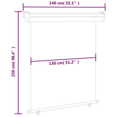 vidaXL バルコニー用 サイドオーニング 145x250cm ブラウン