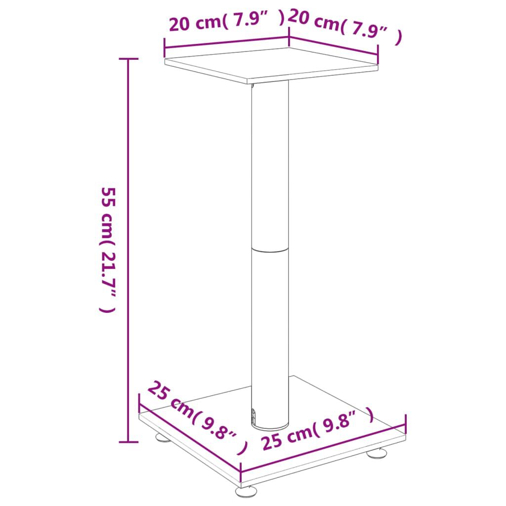 vidaXL スピーカースタンド 2点セット ブラック＆シルバー 強化ガラス