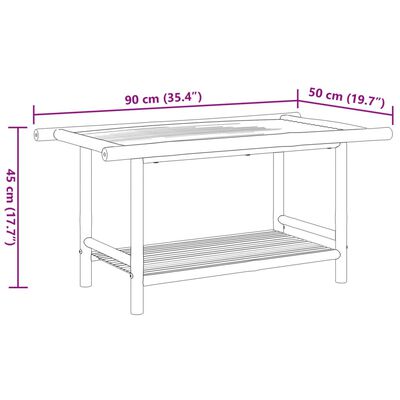 vidaXL コーヒーテーブル 90x50x45 cm 竹製