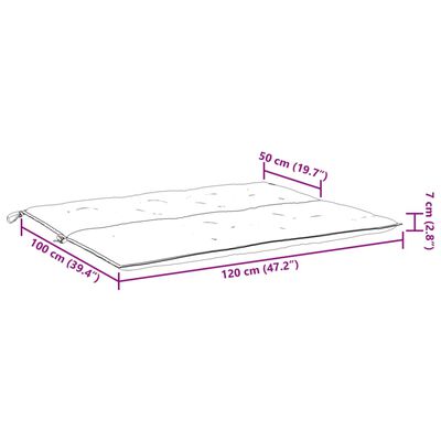 vidaXL ガーデンベンチクッション ライトブルー 120x(50+50)x7cm オックスフォードファブリック