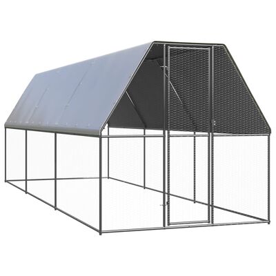 vidaXL 屋外鶏小屋 2x6x2m 亜鉛メッキ鋼製