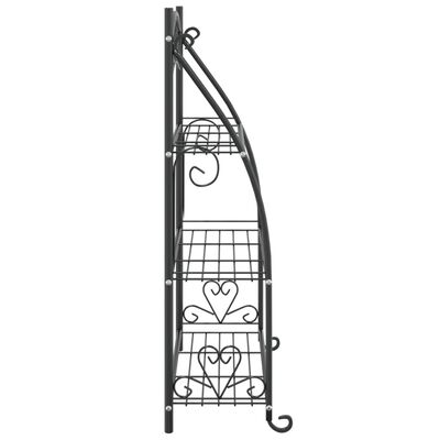 vidaXL フラワーラック ブラック 56x30x96 cm スチール製