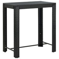 vidaXL ガーデンバーテーブル ブラック 100x60.5x110.5cm ポリラタン製
