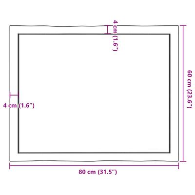 vidaXL テーブルトップ ライトブラウン 80x60x(2-6) cm 加工済み無垢材 ライブエッジ