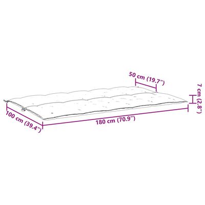 vidaXL ガーデンベンチクッション アントラシート 180x(50+50)x7cm オックスフォードファブリック