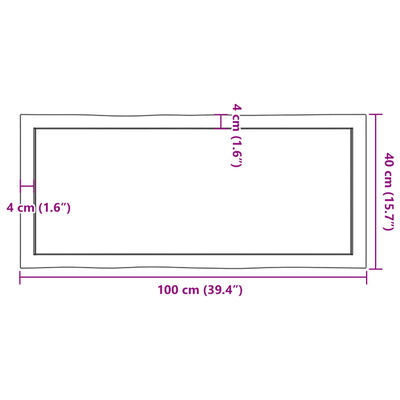 vidaXL テーブルトップ ライトブラウン 100x40x(2-6) cm 加工済み無垢材 ライブエッジ