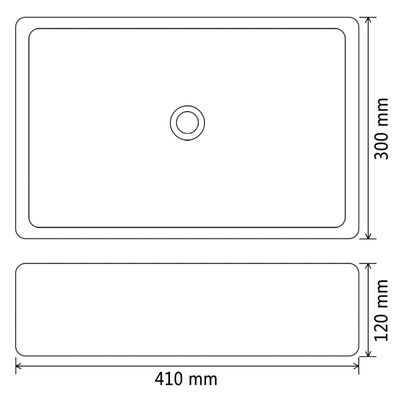 vidaXL 洗面器 41x30x12cm 陶器製 ゴールド