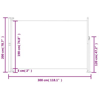 vidaXL パティオ用 格納式サイドオーニング 200x300cm ブラウン