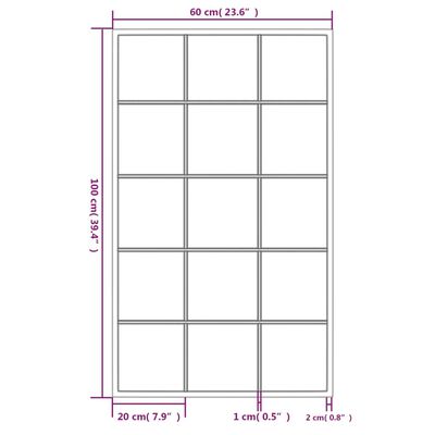 vidaXL ウォールミラー 4点 ブラック 100x60cm 金属製