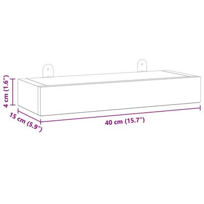 vidaXL ウォールシェルフ 2点 40x15x4 cm チーク無垢材