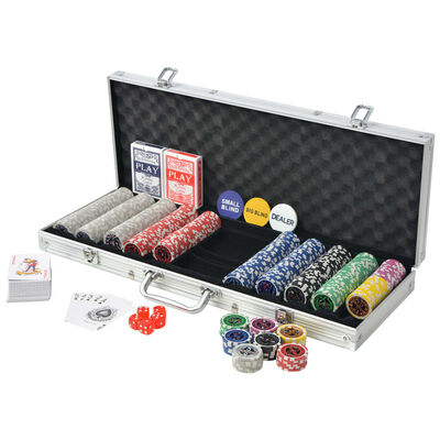 vidaXL ポーカーセット レーザーチップ500枚 アルミ製
