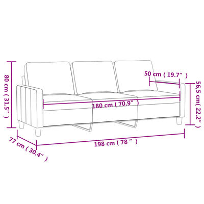 vidaXL 3人掛けソファ ライトグレー 180cm ベルベット