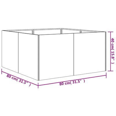 vidaXL プランター 80x80x40 cm コルテン鋼