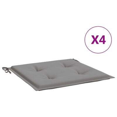 vidaXL ガーデンチェアクッション 4点 グレー 50x50x3cm オックスフォードファブリック