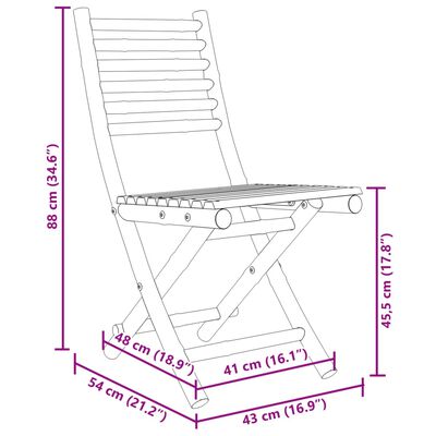 vidaXL ガーデンダイニング5点セット 竹製