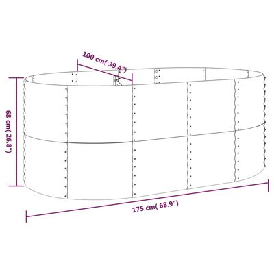 vidaXL ガーデンプランター 粉体塗装スチール 175x100x68 cm アントラシート