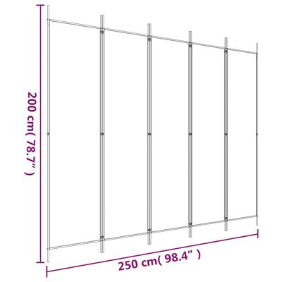 vidaXL 4枚パネル 間仕切り ホワイト 250x200cm 布製