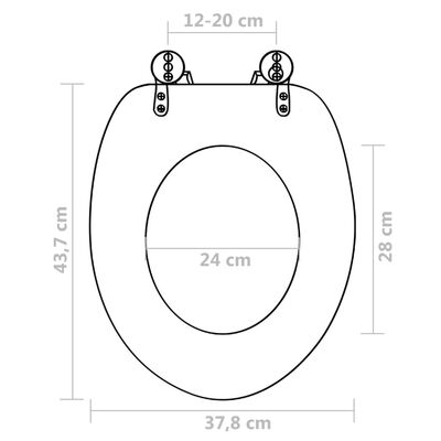 vidaXL MDF製ふた付き便座 磁器デザイン