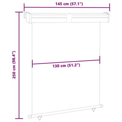 vidaXL バルコニー用 サイドオーニング 145x250cm クリーム