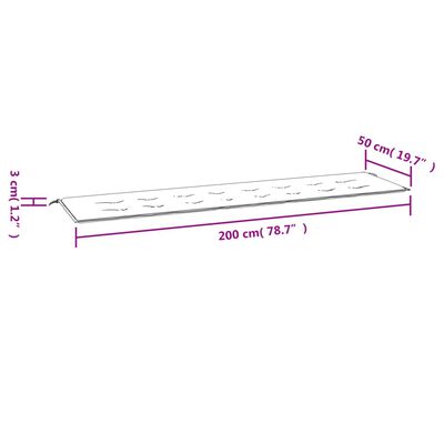 vidaXL ガーデンベンチクッション ブライトグリーン 200x50x3cm オックスフォードファブリック