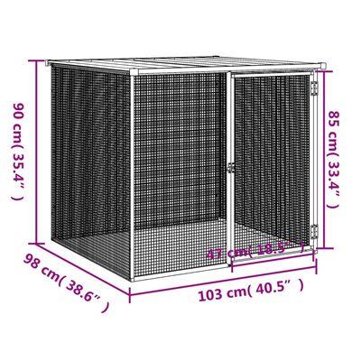 vidaXL 屋根付きチキンケージ アントラシート 103x98x90 cm 亜鉛メッキ鋼