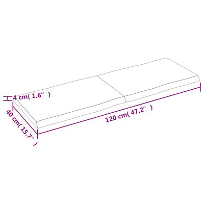 vidaXL テーブルトップ ライトブラウン 120x40x(2-4) cm 加工済み無垢材 ライブエッジ