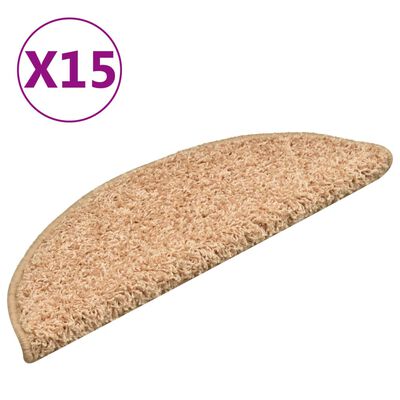 vidaXL 階段マット 15点 ゴールド 56x17x3cm