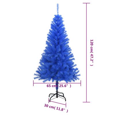 vidaXL クリスマスツリー スタンド付 ブルー 120cm PVC製