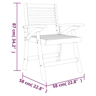 vidaXL 屋外ダイニング5点セット アカシア無垢材