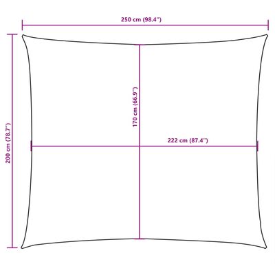 vidaXL サンシェードセイル 2x2.5m 長方形 オックスフォード生地 ブラック