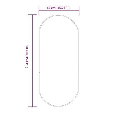 vidaXL 壁取り付け式ミラー ブラック 90x40 cm オーバル