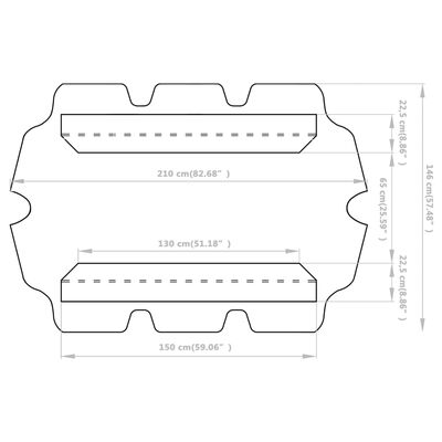 vidaXL ガーデンブランコ専用 交換用キャノピー 150/130x105/70cm ワインレッド