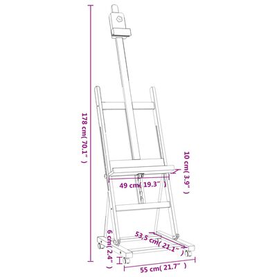 vidaXL イーゼルスタンド 55x53.5x178cm ブナ無垢材