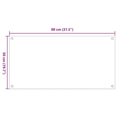 vidaXL キッチン用 汚れ防止板 2点 透明 80x50cm 強化ガラス製