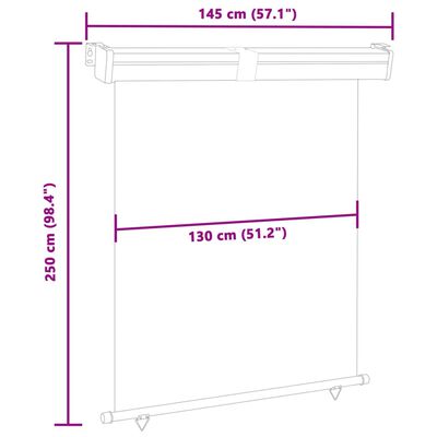 vidaXL バルコニー用 サイドオーニング 145x250cm ブラック