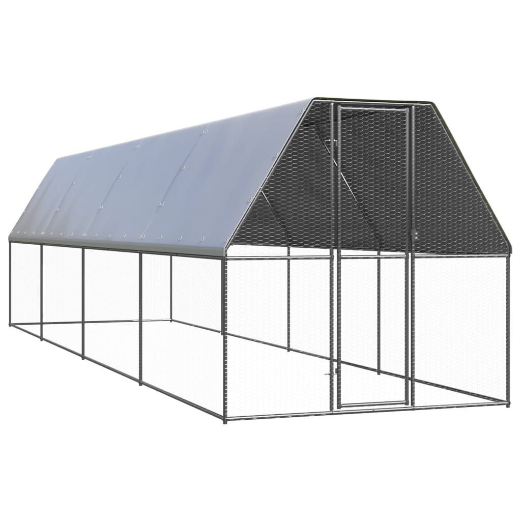 vidaXL 屋外鶏小屋 2x8x2m 亜鉛メッキ鋼製