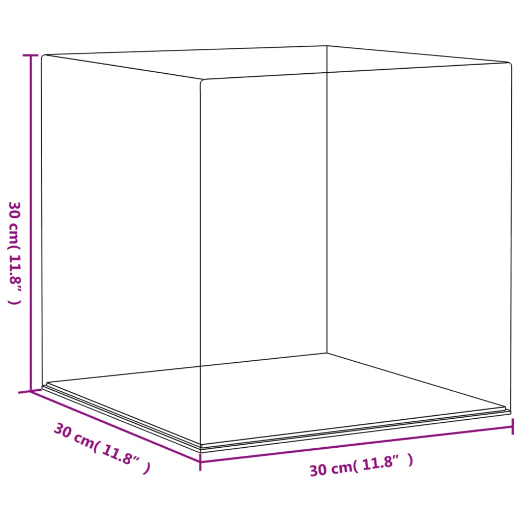 vidaXL ディスプレイボックス 透明 30x30x30 cm アクリル