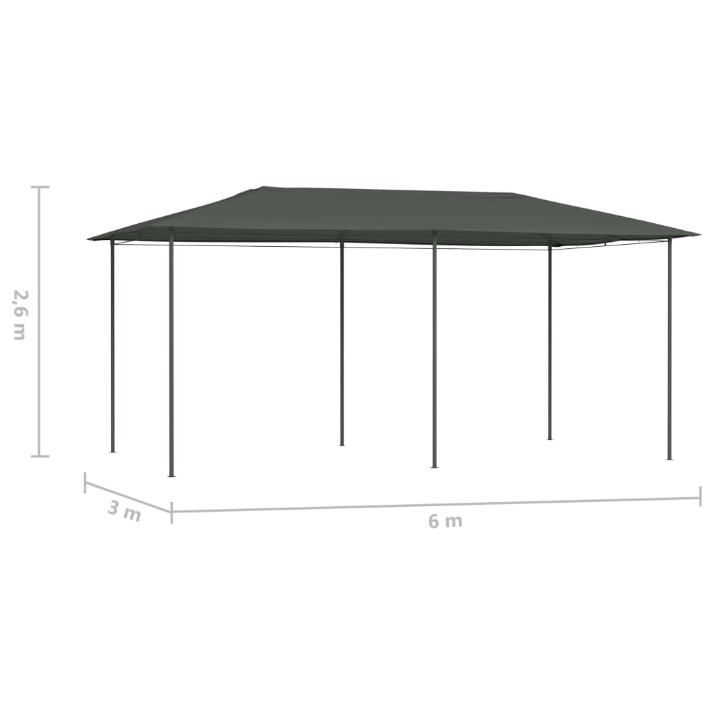 vidaXL ガゼボ 2,98x5,3x2,59m アントラシート 160g/m²