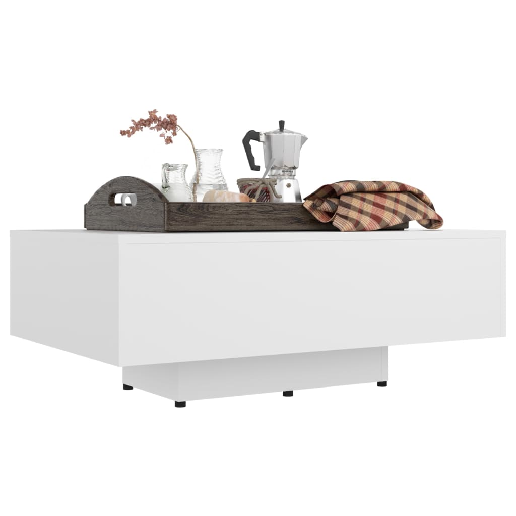vidaXL コーヒーテーブル ホワイト 85x55x31 cm エンジニアリングウッド