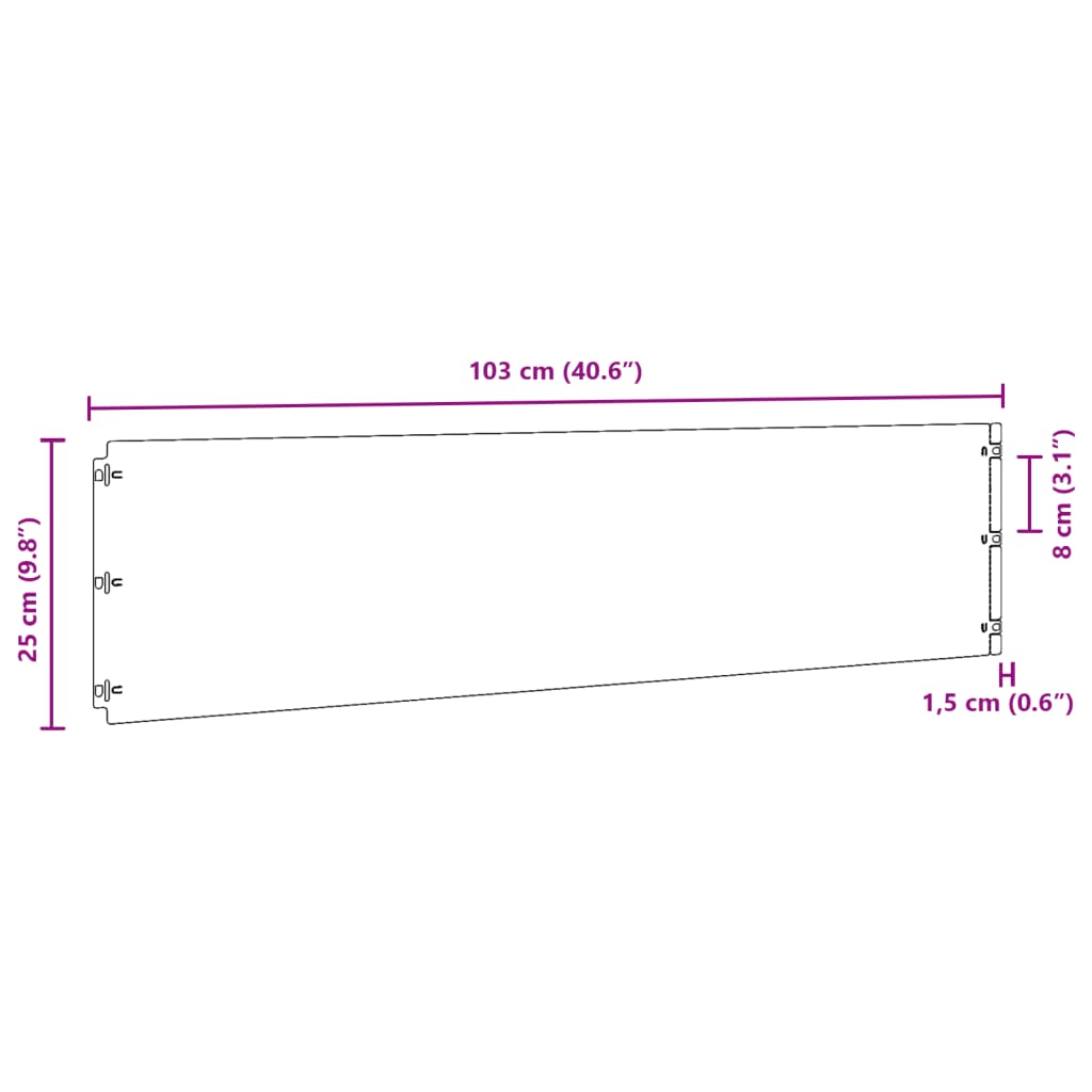 vidaXL 芝生用エッジング 10点 25x103 cm フレキシブル コールテンスチール