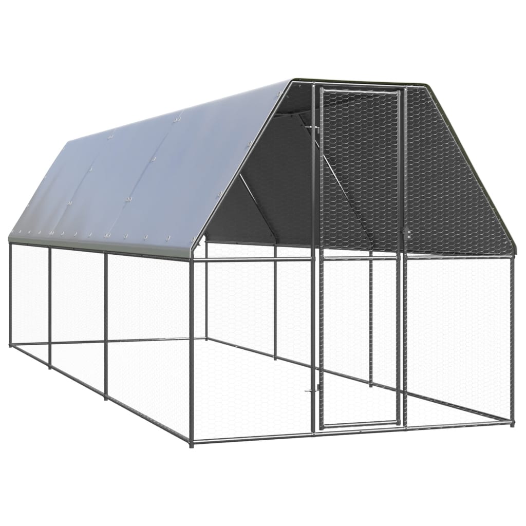 vidaXL 屋外鶏小屋 2x6x2m 亜鉛メッキ鋼製