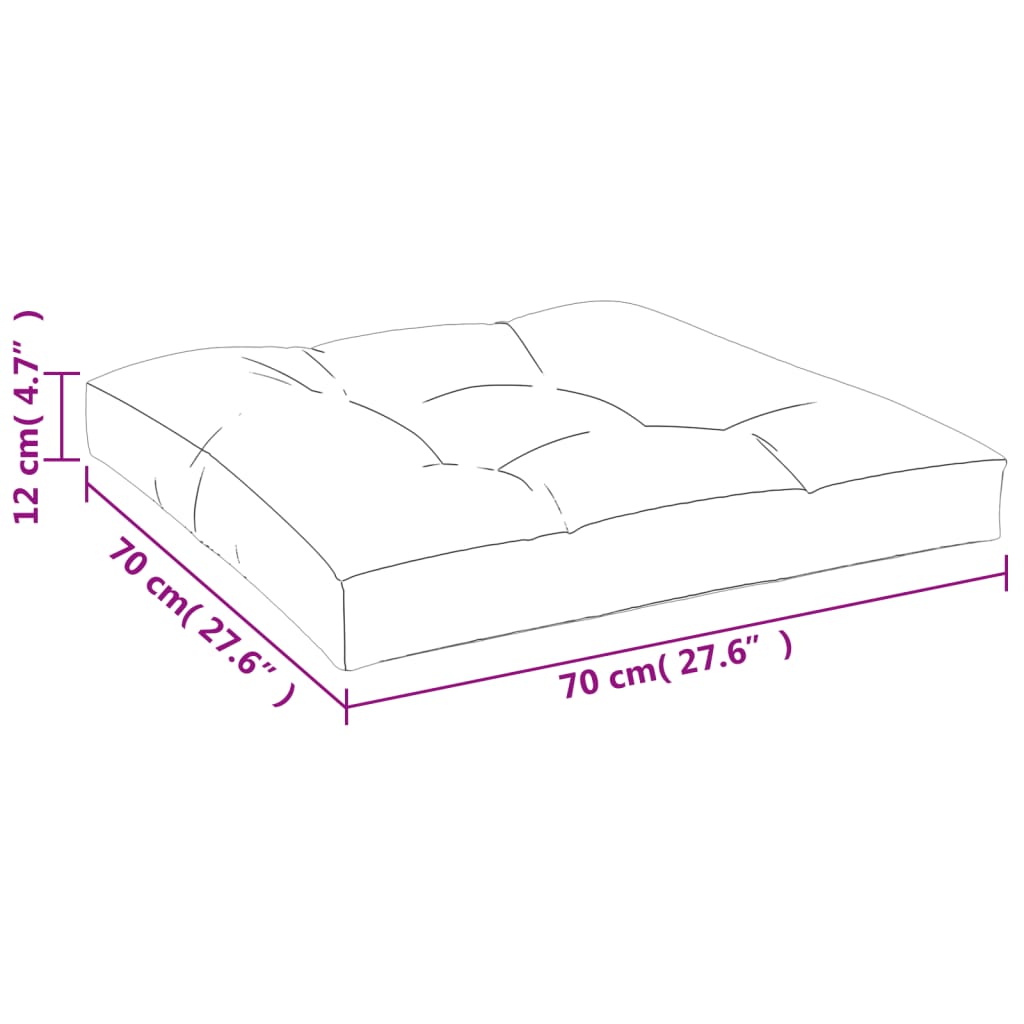 vidaXL パレットクッション ターコイズ 70x70x12 cm ファブリック