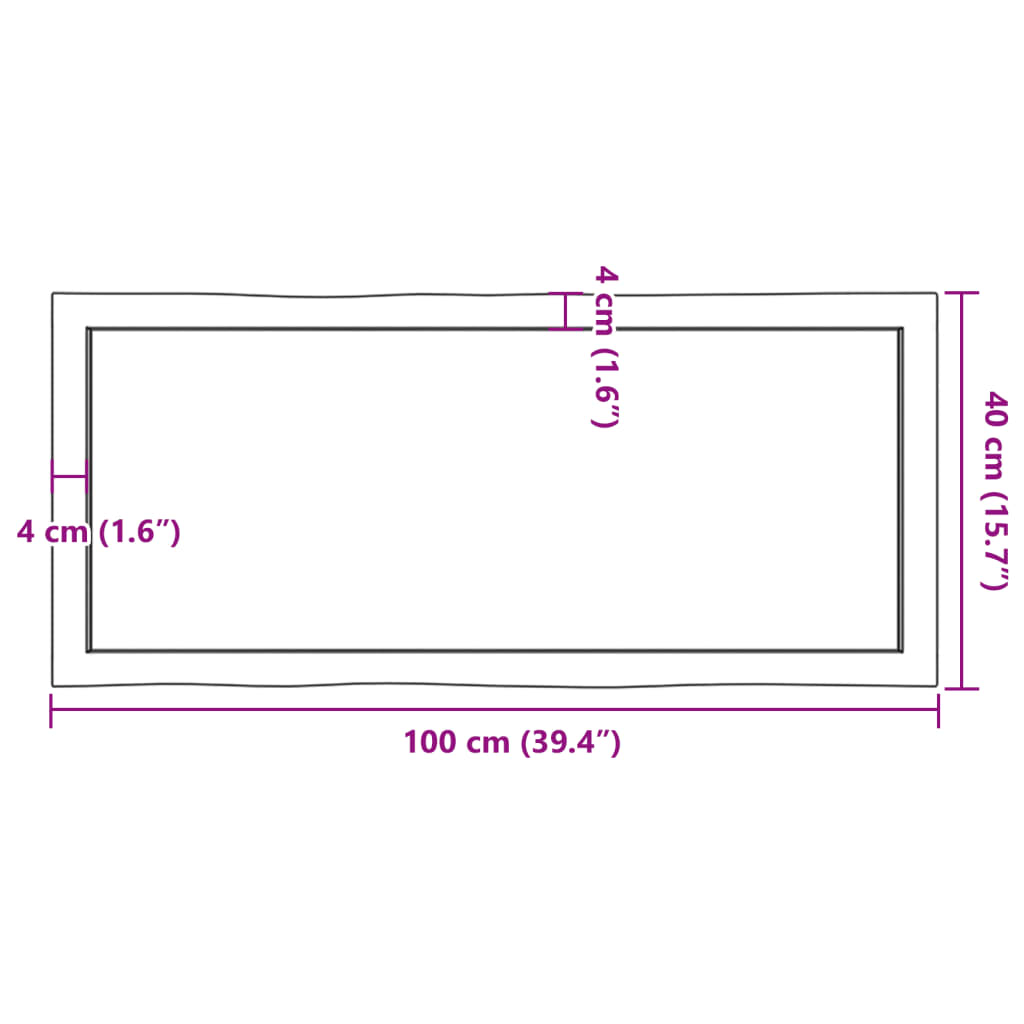 vidaXL テーブルトップ ライトブラウン 100x40x(2-6) cm 加工済み無垢材 ライブエッジ