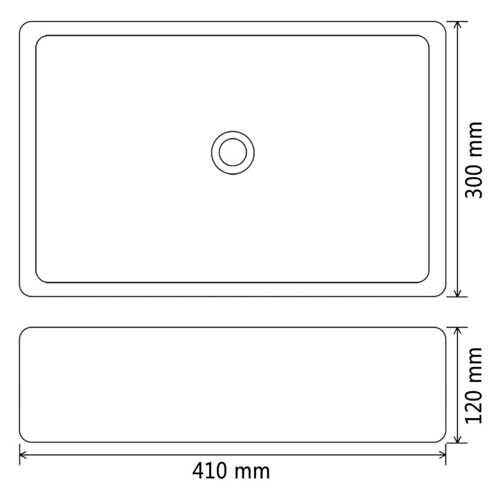 vidaXL 洗面器 41x30x12cm 陶器製 ゴールド